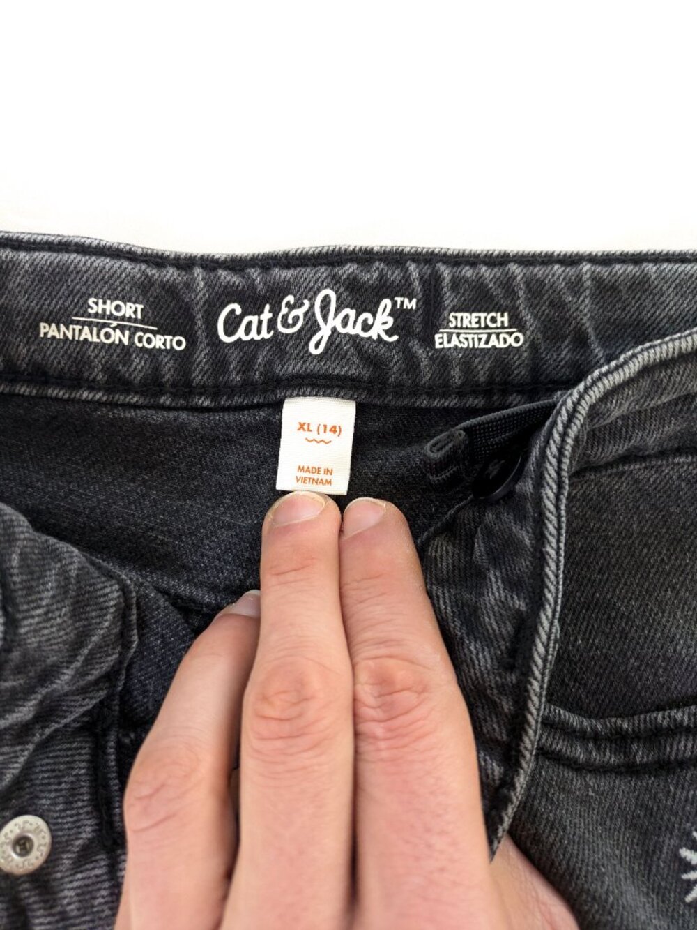 Cat & Jack Shorts - Girl's 14 - Black Short Stretch Embroidered Denim-Style - Picture 3 of 6